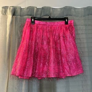 Queen of sparkles neon pink tinsel skort